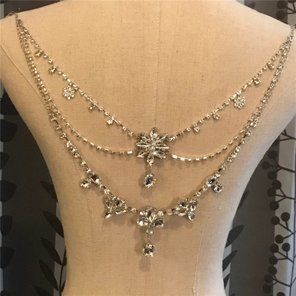 Wedding Jewellery Backless Gown Chain Crystal Pendant Cape Body Jewellery