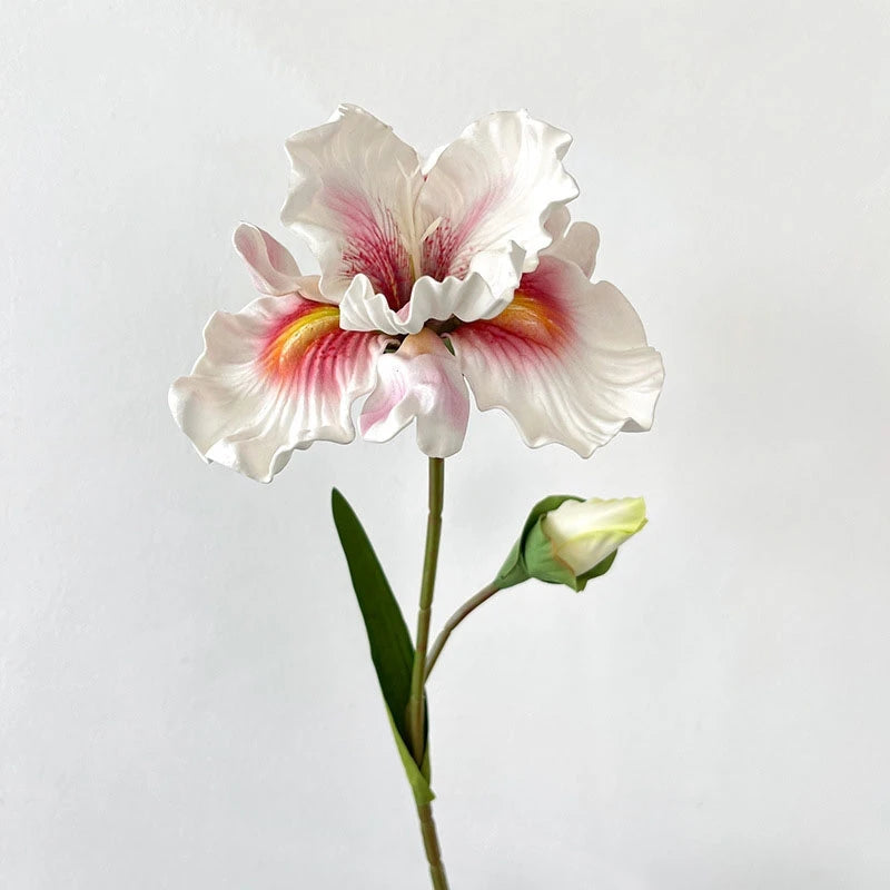 Irises Oil Painting Stylised 45cm Artificial Flower EVA Velvet Feel