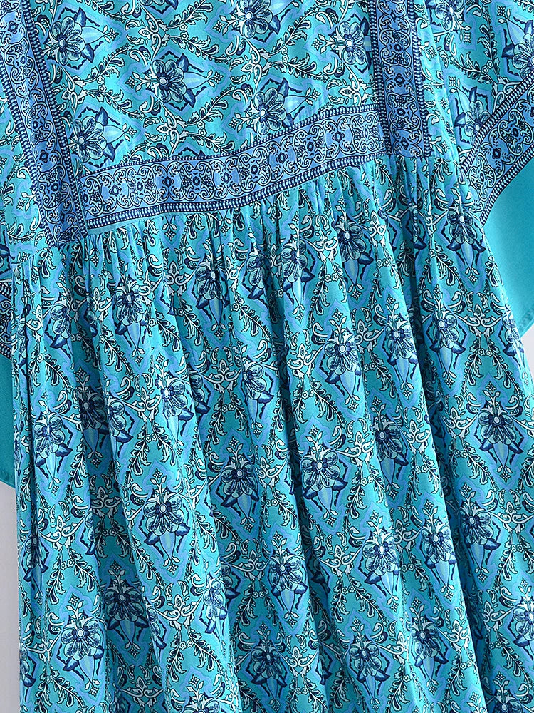 Mahleah's Boho Cotton Mini Dress Long Top