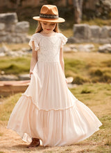 Flower Girls Lace Maxi Photo Shoot Dress
