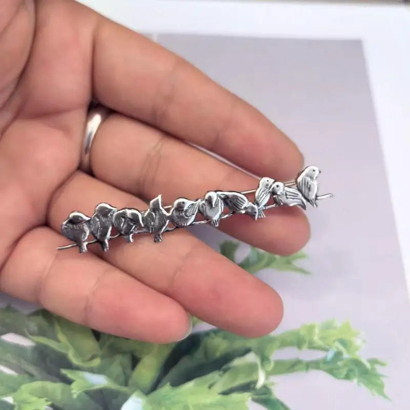 Birds on a Wire Suit Pocket Brooch