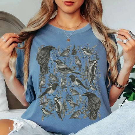 Bird Watcher Cottagecore T-Shirt Tee Naturecore Cotton Tee