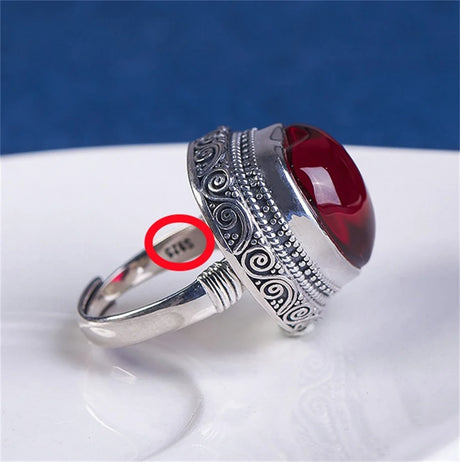 Intuitive Sage S925 Sterling Silver Ring Heart-shaped Corundum