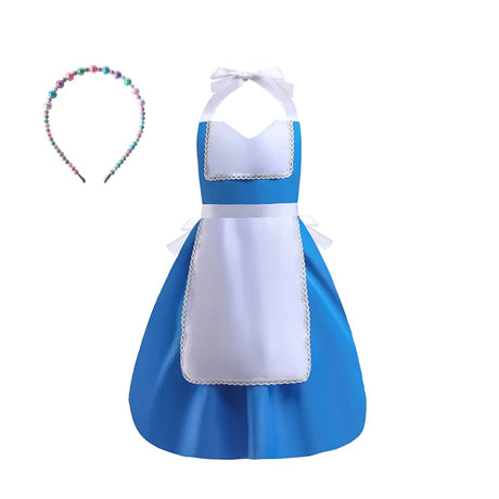 Mother Daughter Matching Clothing Apron Dresses Women Girls Halloween Cosplay Children Princess Coveralls