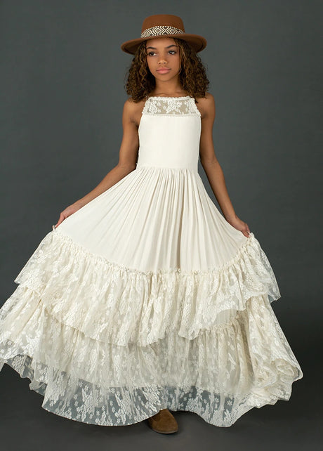 Girls Maxi Lace Chiffon Photoshoot Dresses For 3-15 Years