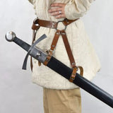 Medieval Sword Belt Sheath PU Leather Scabbard Larp Rapier Katana Holder Cosplay Props