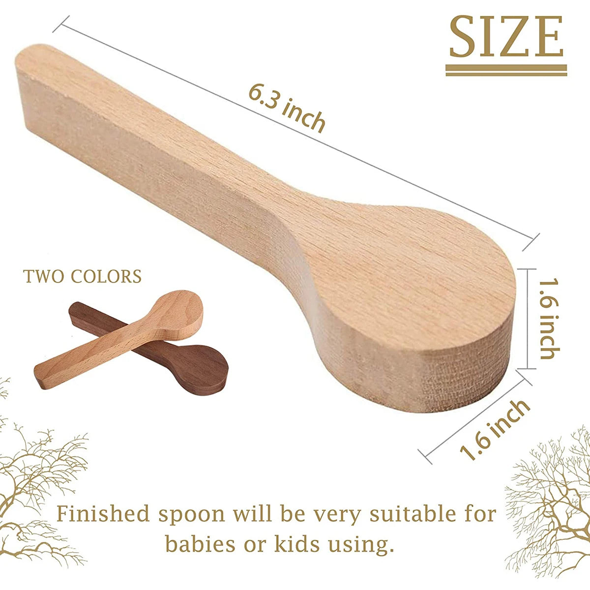 Wood Carving Spoon Blanks Carve Your Own Spoon Beech and Walnut DIY Wood Crafts Wood 5/10 PCS