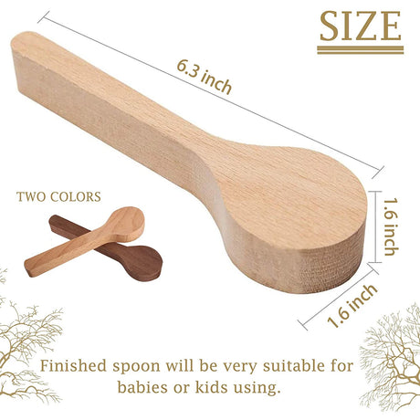 Wood Carving Spoon Blanks Carve Your Own Spoon Beech and Walnut DIY Wood Crafts Wood 5/10 PCS