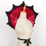 Black Red Velvet Victorian Collar Cape Gothic Vampire Cosplay Medieval Costume