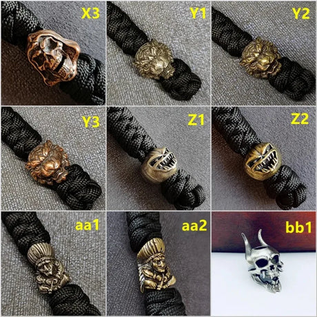 Warriror Helmets Paracord Beads Lanyard Dreadlock Beard Bead