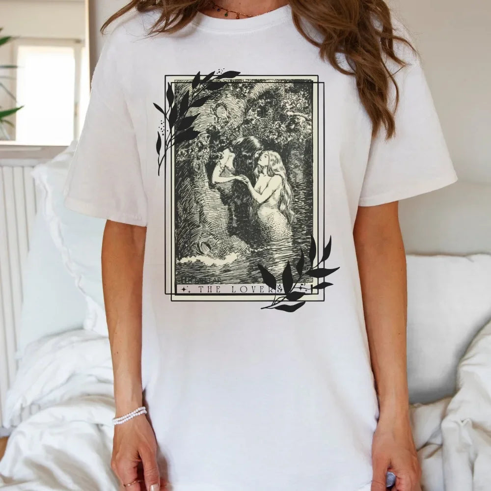 Tarot Card Lovers Aphrodite T-Shirt Sappho Cotton Tee