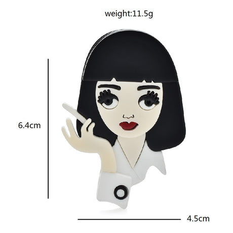 Mrs Mia Wallace Acrylic Brooch