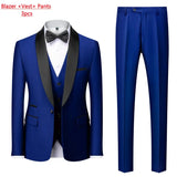 Mens Tuxedo Three Piece Suit Blazer with Trousers and Vest