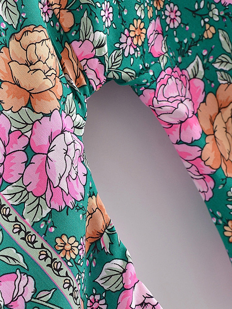 Teal Boho Kimono Wrap Top
