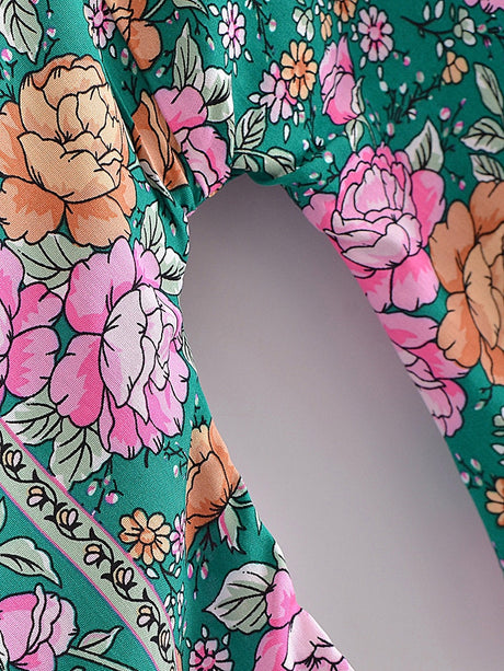 Teal Boho Kimono Wrap Top