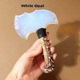 1PC Crystal Opal Axe Natural Stone Model Obsidian Hatchet Decor