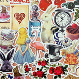 Vintage Alice In Wonderland Theme Scrapbooking Stickers