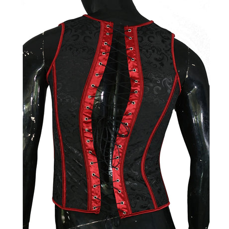 Men's Formal Boned Waistcoat Corset Vest Lace Up Burlesque Performance Stage Costume