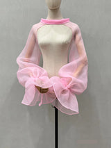 Chiffon Full Sleeves Shoulder Neck Covers Cosplay Dance Performance Wear