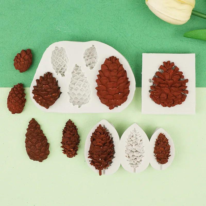 Pine Cone Silicone Mould Resin Chocolate Cupcake Fondant Cake Decorating DIY Craft Tools