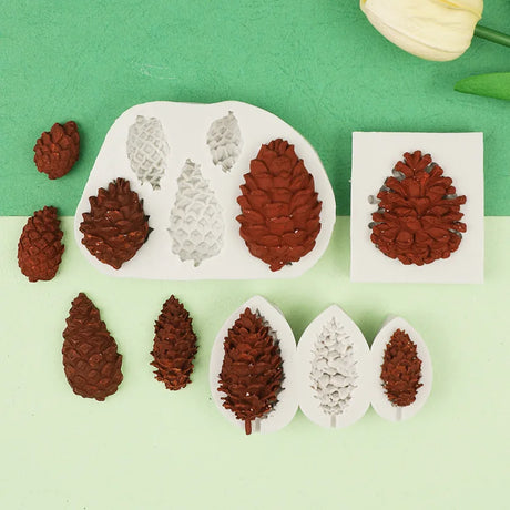 Pine Cone Silicone Mould Resin Chocolate Cupcake Fondant Cake Decorating DIY Craft Tools