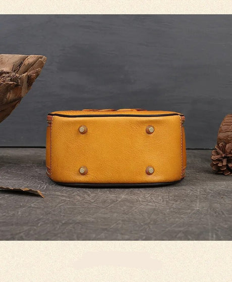 Embossed Rabbit Handbag Genuine Leather