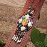 Handmade Beaded Leather Boho Necklaces