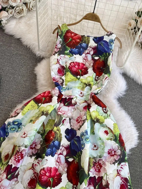 Spring Races Floral Tank Dress with Pockets