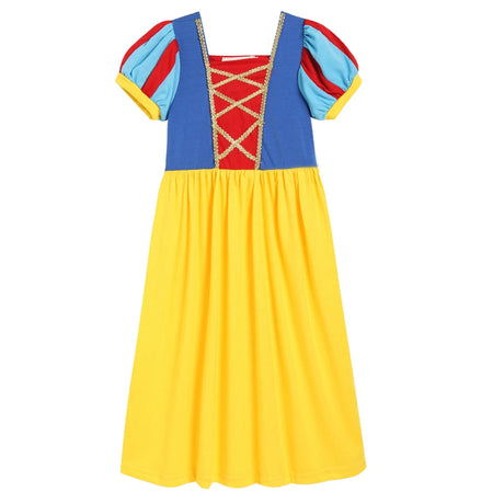 Soft Princess Dress for Girls Kids Halloween Cosplay Belle Cinderella Aurora Melinda Snow White Costume