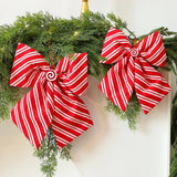 Sparkling Christmas Bow with Ribbon Christmas Tree Bowknot Flocked Wreath Xmas Decorations