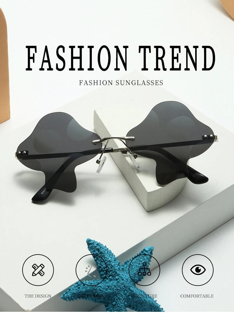 Fungi Funglasses Mushroom Rimless Sunglasses