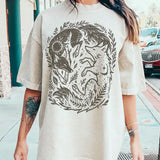 Fox Yin Yang Sun Moon T-shirt Mystical Animal Naturecore Tee Dark Academia