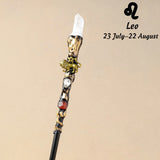 1PC Zodiac Natural Clear Quartz Crystal Point Magic Wand Witch Sceptre