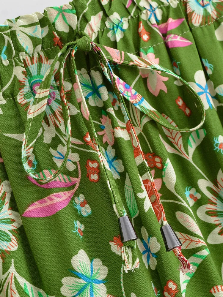 Franny's Wild Floral Print Boho Skirt with Pockets