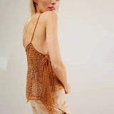 Sally's Beaded Boho Embroidered Camis Sequin Tank Tops