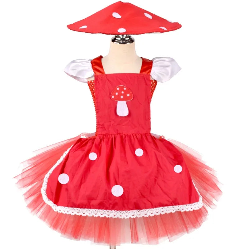 Girls Mushroom Dress Cosplay Costume Set