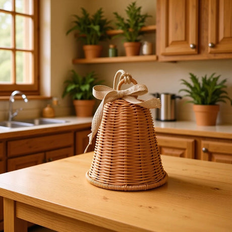 Rattan Bell Hanging Ornament Woven Pendant Christmas Decoration