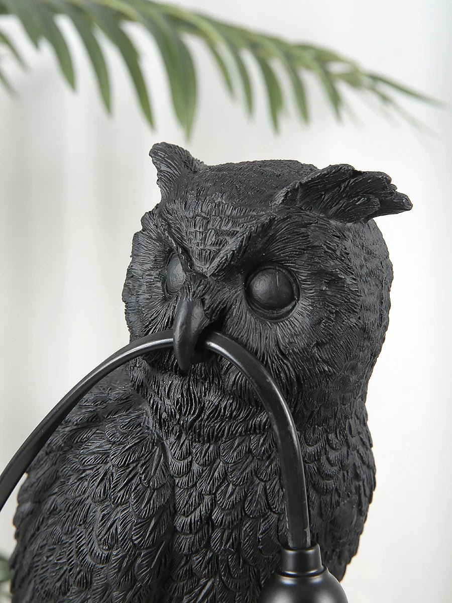 Owl Table Lamp Dark Academia Home Decor
