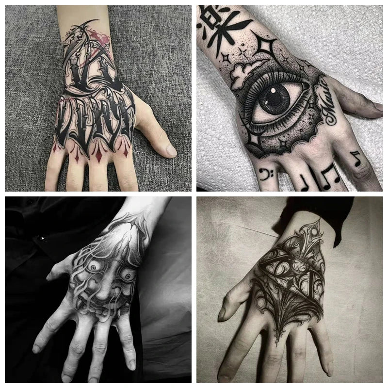 4pc/Lot Dark Art Waterproof Temporary Tattoo Prajna Eye Star