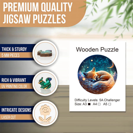 Sleeping Fox Wooden Jigsaw Puzzle