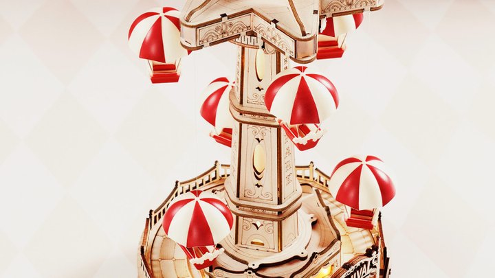 Parachute Tower DIY 3D Wooden Model Kit