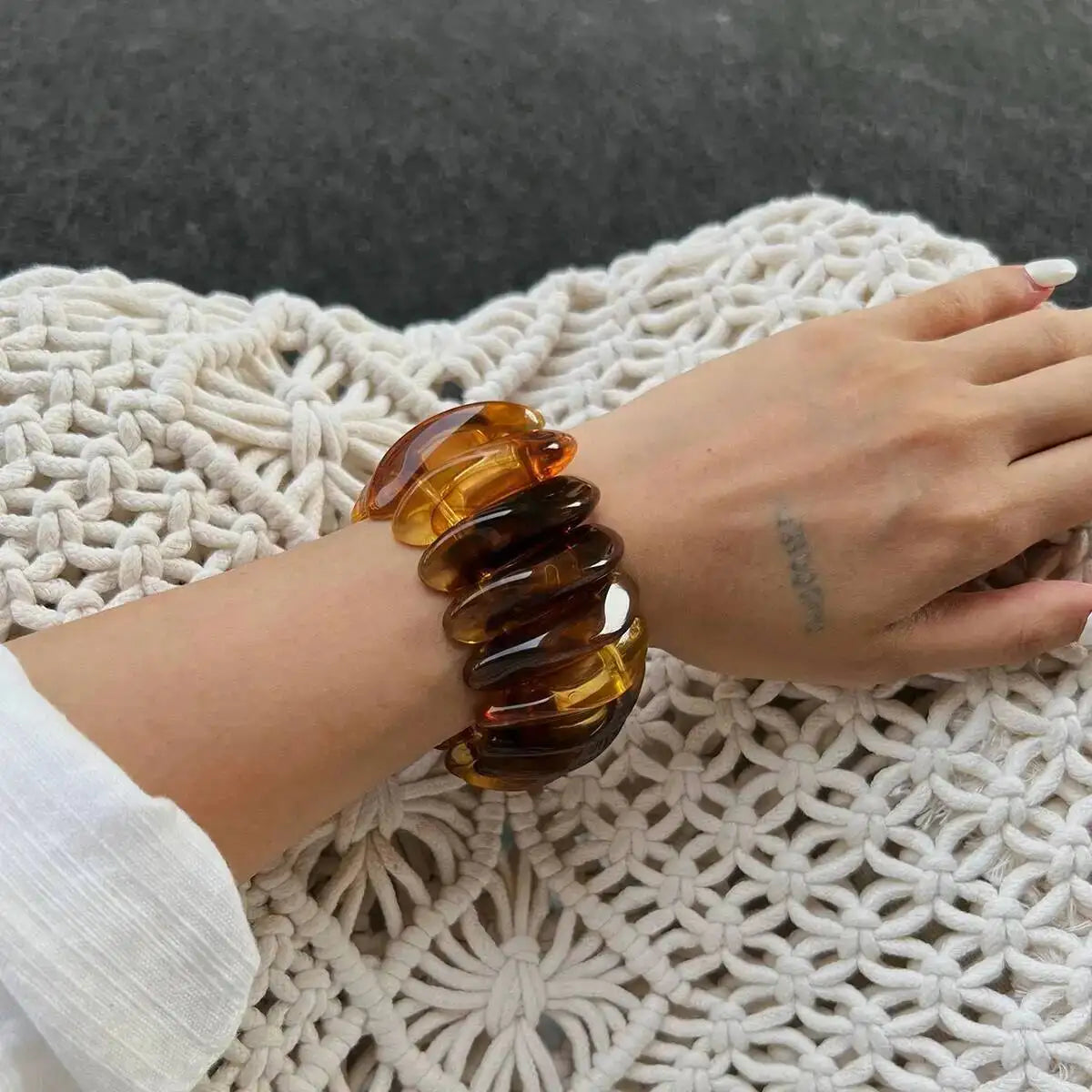 3 Styles Resin Acrylic Bangles Wide Bracelets
