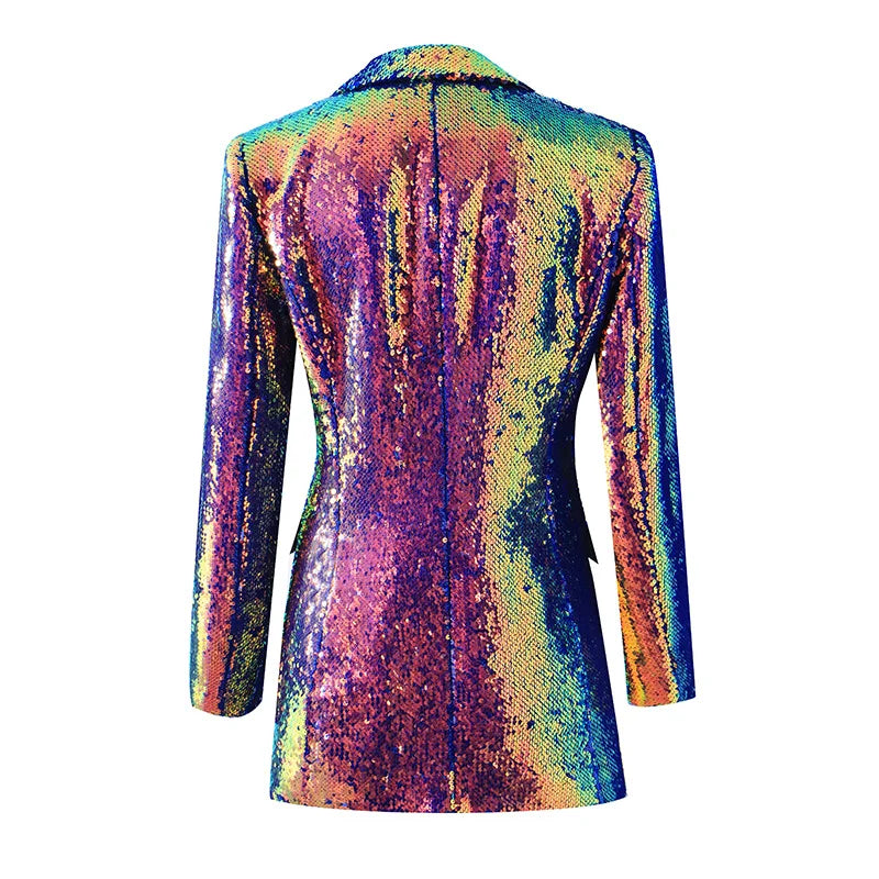 Purple Sequins Women's Blazer
