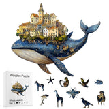 Whale Castle Unique Shape Wooden Jigsaw Puzzles