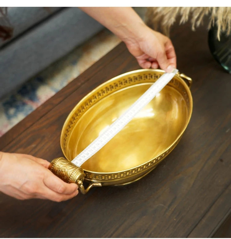 150cm Brass Floral Relief Hand-Cranked Tape Measure