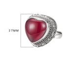 Intuitive Sage S925 Sterling Silver Ring Heart-shaped Corundum