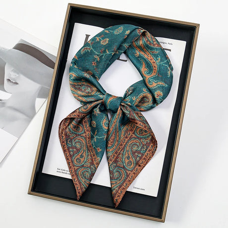 Paisley Print Scarf Square Bandana Neckerchief Hair Ribbon Headband Hair Accessories