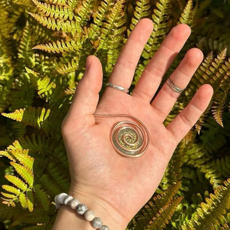 Adjustable Copper Spiral Palm Cuff Handmade Jewellery for Meditation & Energy Healing