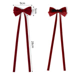 1 Pair Long Velvet Ribbon Bow Hairpins Hair Clips Barrettes