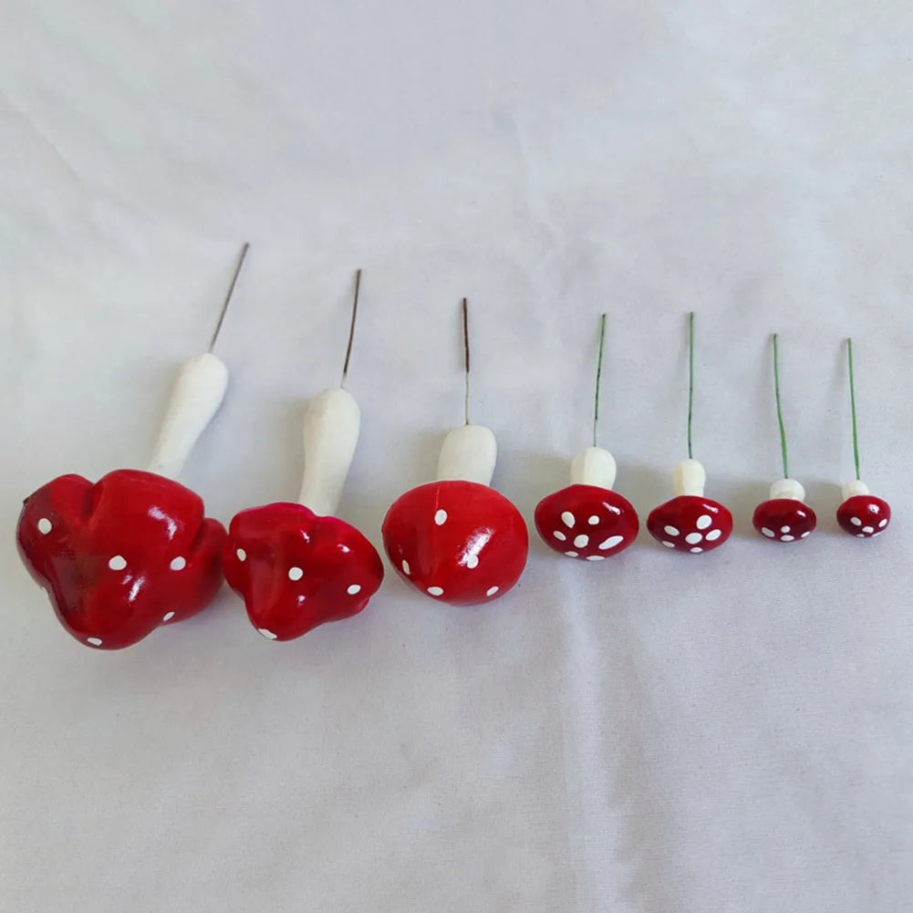 Mushroom Picks 33PCS Miniatures Artificial Foam Resin Fairy Garden Bonsai Pot Plant Decor
